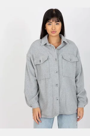 Basics from Amsterdam Světle šedá teplá košile DN-KS-4005.99P-grey