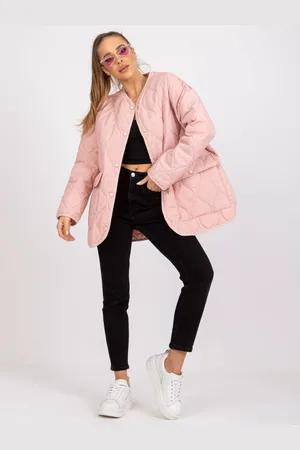 RUE PARIS Prošívaná delší bunda Callie RV-KR-001.95P-powder pink