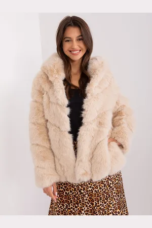 Italy Moda Béžový dámský chlupatý kožíšek AT-KR-2386.00P-beige