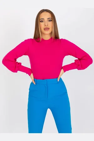 RUE PARIS Fuchsiová halenka s balonovými rukávy -RV-BZ-5223.15-fuchsia