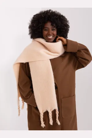 Italy Moda Béžová teplá šála s třásněmi AT-SZ-2313502.20P-beige
