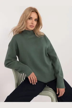 Sublevel Dámský khaki svetr s rolákem D93111AD90910A2-khaki