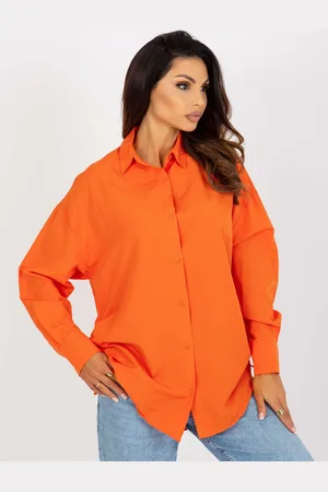 Basics from Amsterdam Oranžová košile se stahováním na bocích -TO-KS-7128.70-orange