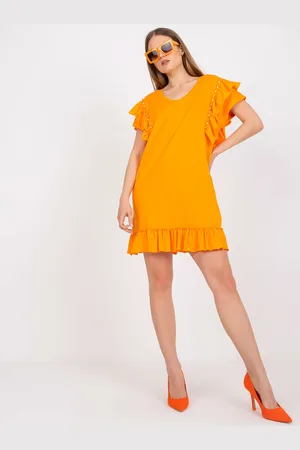 Fancy Oranžové šaty s volánky FA-SK-7017.72P-orange
