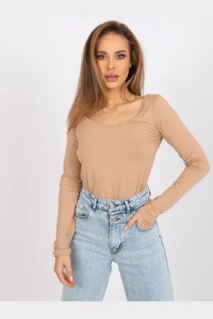 Fancy Béžové basic tričko Toulouse s dlouhým rukávem -FA-BZ-7552.94P-beige