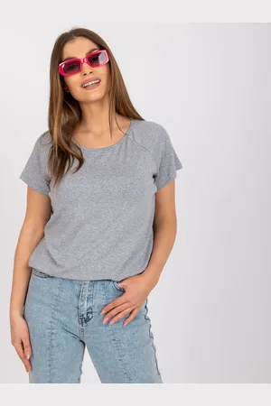 BASIC FEEL GOOD Šedé tričko s průstřihem s mašlí na zádech RV-BZ-7664.46-grey