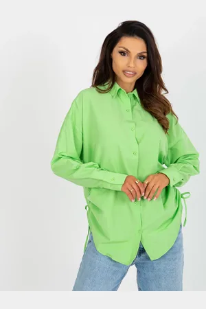 Basics from Amsterdam Světle zelená košile se stahováním na bocích TO-KS-7128.96-light green