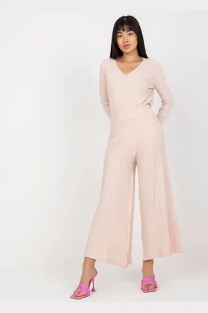 COCO ANGELO Světle růžové široké kalhoty VI-SP-20261.32X-light pink