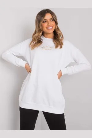 RUE PARIS Bílá tunika s nápisem RV-TU-7214.81-white