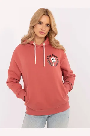 Sublevel Korálová stylová dámská mikina s potiskem D10600T02420J-coral