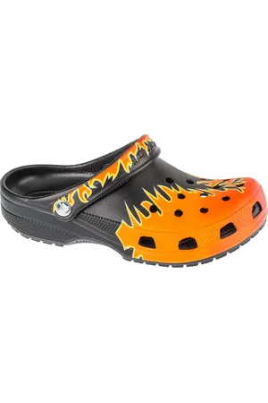 Crocs Černo-oranžové pánské nazouváky Classic Flames Clog 211004-0C4