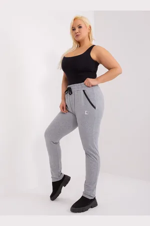 RELEVANCE Světle šedé dámské tepláky -RV-DR-6736.58-grey