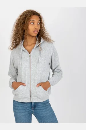 BASIC FEEL GOOD Šedá mikina na zip -B-002.68-grey