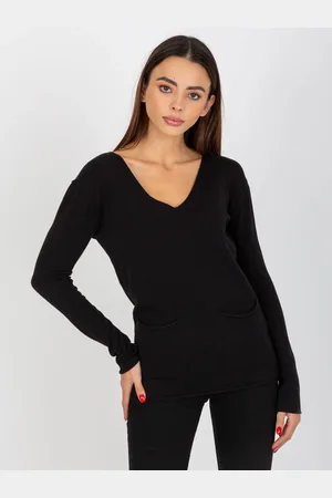COCO ANGELO Černý svetr s kapsami VI-SW-20282.32-black