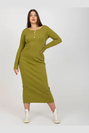 Fancy Olivové přiléhavé maxi šaty FA-SK-0244.96-light green