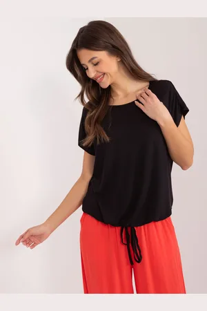 Sublevel Černé volné triko s kulatým výstřihem D12100R02646A-black
