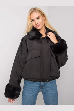 MINORITY Černá bunda s kožešinovými doplňky NM-KR-P-21-7915.96Pblack