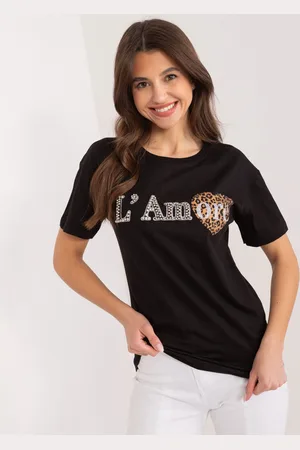 Mint Černé bavlněné triko s potiskem PM-TS-4535.84-black