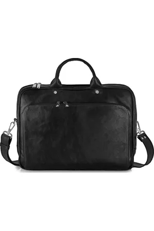 Solier Kožená černá taška na notebook SL30 BLACK