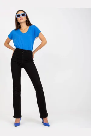 BASIC FEEL GOOD Modré tričko s výstřihem do V B-014.91-blue