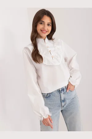 Basics from Amsterdam Bílá bavlněná elegantní košile se stojáčkem LK-KS-509556.34-white