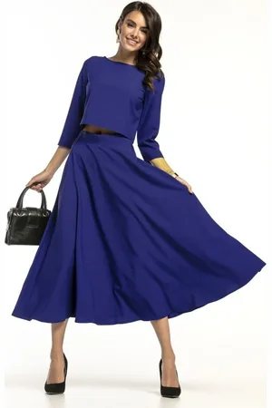 Tessita Tmavě modrá elegantní dámská krátká halenka s 3/4 rukávem T286 - navy Rozmiar: 3XL