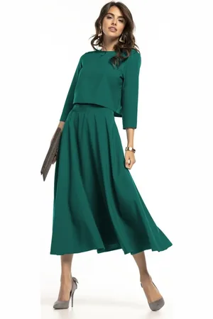 Tessita Smaragdová elegantní dámská krátká halenka s 3/4 rukávem T286 - dark green Rozmiar: 3XL
