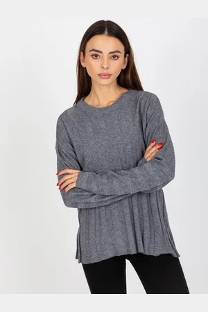 COCO ANGELO Tmavě šedý lehký svetr s pruhy -VI-SW-20234.75P-dark grey