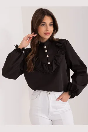 Basics from Amsterdam Černá bavlněná elegantní košile se stojáčkem LK-KS-509556.34-black