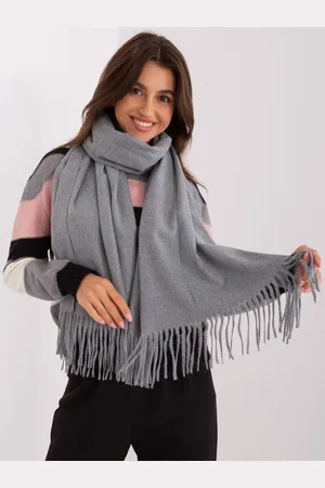 Italy Moda Tmavě šedá šála s třásněmi AT-SZ-23185.73P-dark grey