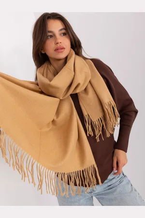 Italy Moda Béžová šála s třásněmi AT-SZ-23185.73P-camel