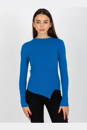COCO ANGELO Modrý asymetrický svetr -VI-SW-20298.41P-dark blue