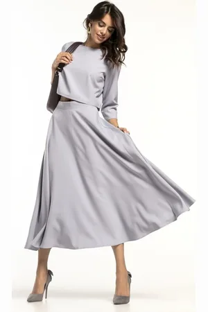 Tessita Šedá elegantní dámská krátká halenka s 3/4 rukávem T286 - ash grey Rozmiar: 3XL