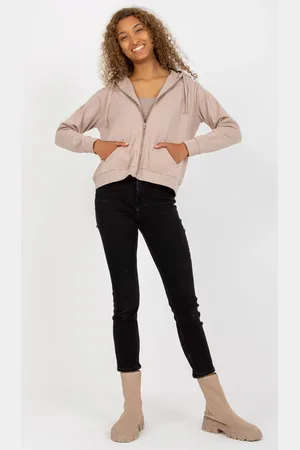 BASIC FEEL GOOD Béžová mikina na zip -B-002.65-beige
