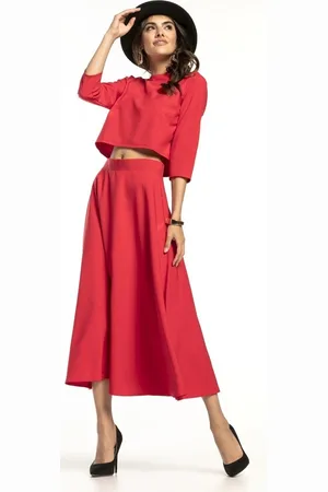 Tessita Malinová elegantní dámská krátká halenka s 3/4 rukávem T286 - raspberry Rozmiar: 3XL