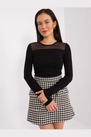 BASIC FEEL GOOD Černá halenka s průsvitnou vsadkou -RV-BZ-9201.78P-black