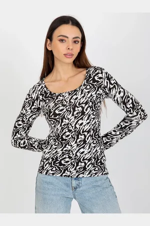 Basics from Amsterdam Černo-bílé dámské vzorované tričko LK-BZ-509198-1.49P-white-black