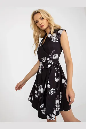 Basics from Amsterdam Černé šaty s květinami -LK-SK-508939.21-black