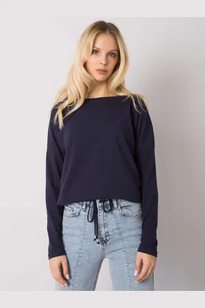 BASIC FEEL GOOD Tmavě modré dámské tričko se šňůrkou na stažení RV-BZ-5122.08P-dark blue