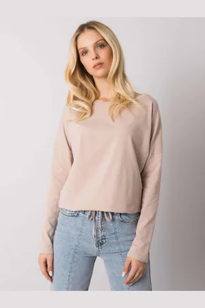 BASIC FEEL GOOD Béžové dámské tričko se šňůrkou na stažení RV-BZ-5122.15P-beige