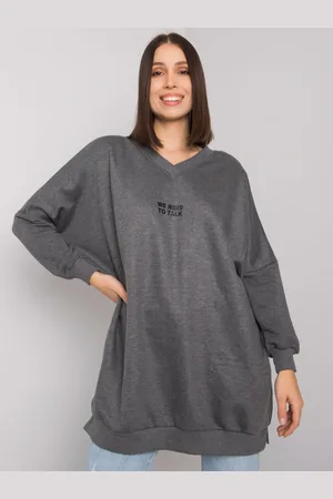 RELEVANCE Tmavě šedá tunika Raella s nápisem We need to talk RV-TU-7278.81P-dark grey