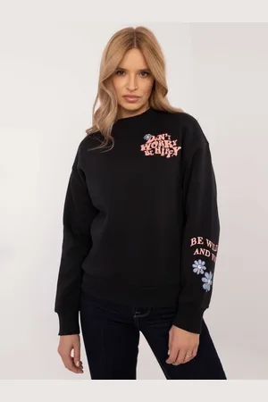 Sublevel Černá dámská teplá mikina s potiskem D10600T02568G-black