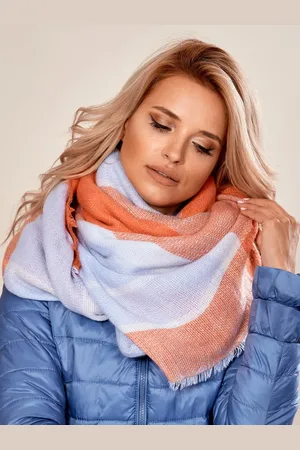 Italy Moda Oranžovo-modrý šátek AT-CH-171201.11-orange-blue