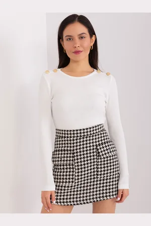 BASIC FEEL GOOD Smetanové tričko s ozdobnými knoflíčky -RV-BZ-9204.12P-ecru