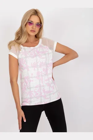 Basics from Amsterdam Smetanové dámské vzorované tričko EM-BZ-648045.43-ecru