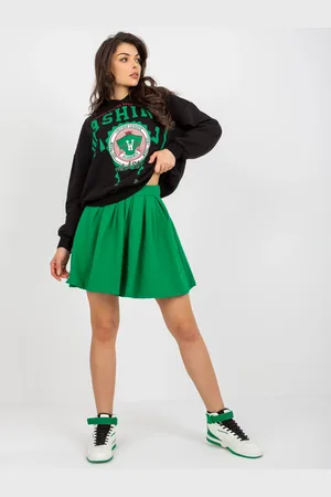 Fancy Černo-zelený komplet mikiny s kapucí a sukně FA-KMPL-8083.94-black-green