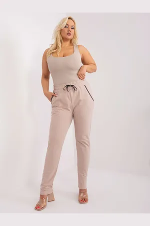 RELEVANCE Béžové pohodlné tepláky RV-DR-4765.52-beige