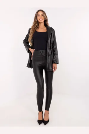 Basics from Amsterdam Černé dámské zateplené koženkové legíny NM-LG-TR1853.23-black