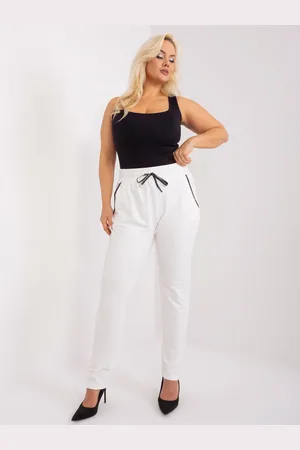 RELEVANCE Bílé pohodlné tepláky RV-DR-4765.52-white