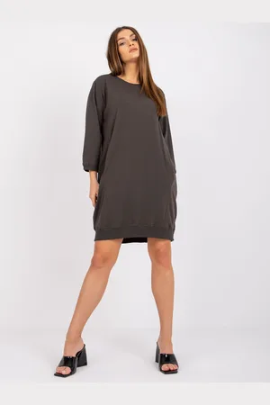 RELEVANCE Khaki volné šaty Salou -RV-SK-6839.95-khaki